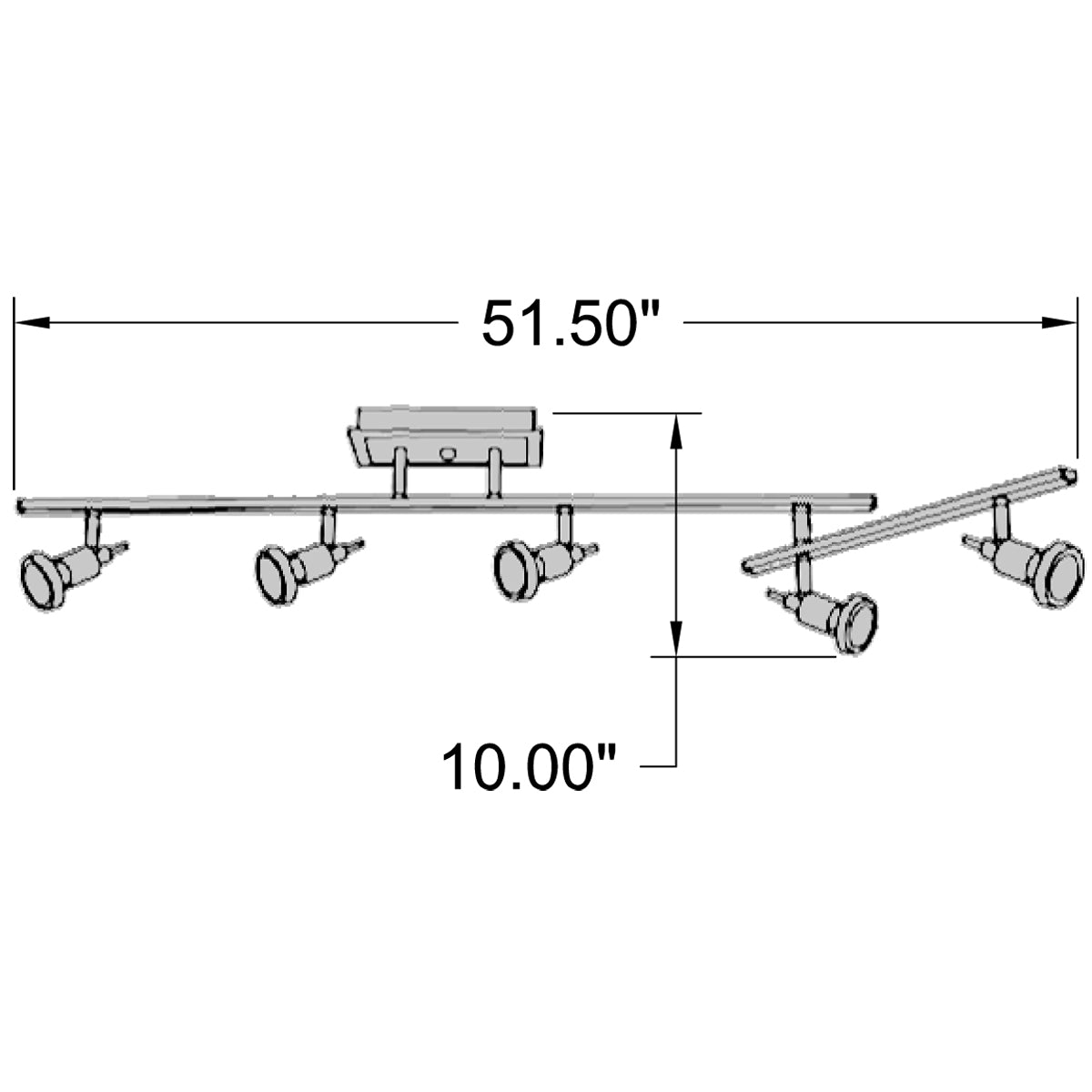 Viper 5 Light Adjustable Track Light Fixture, Bronze