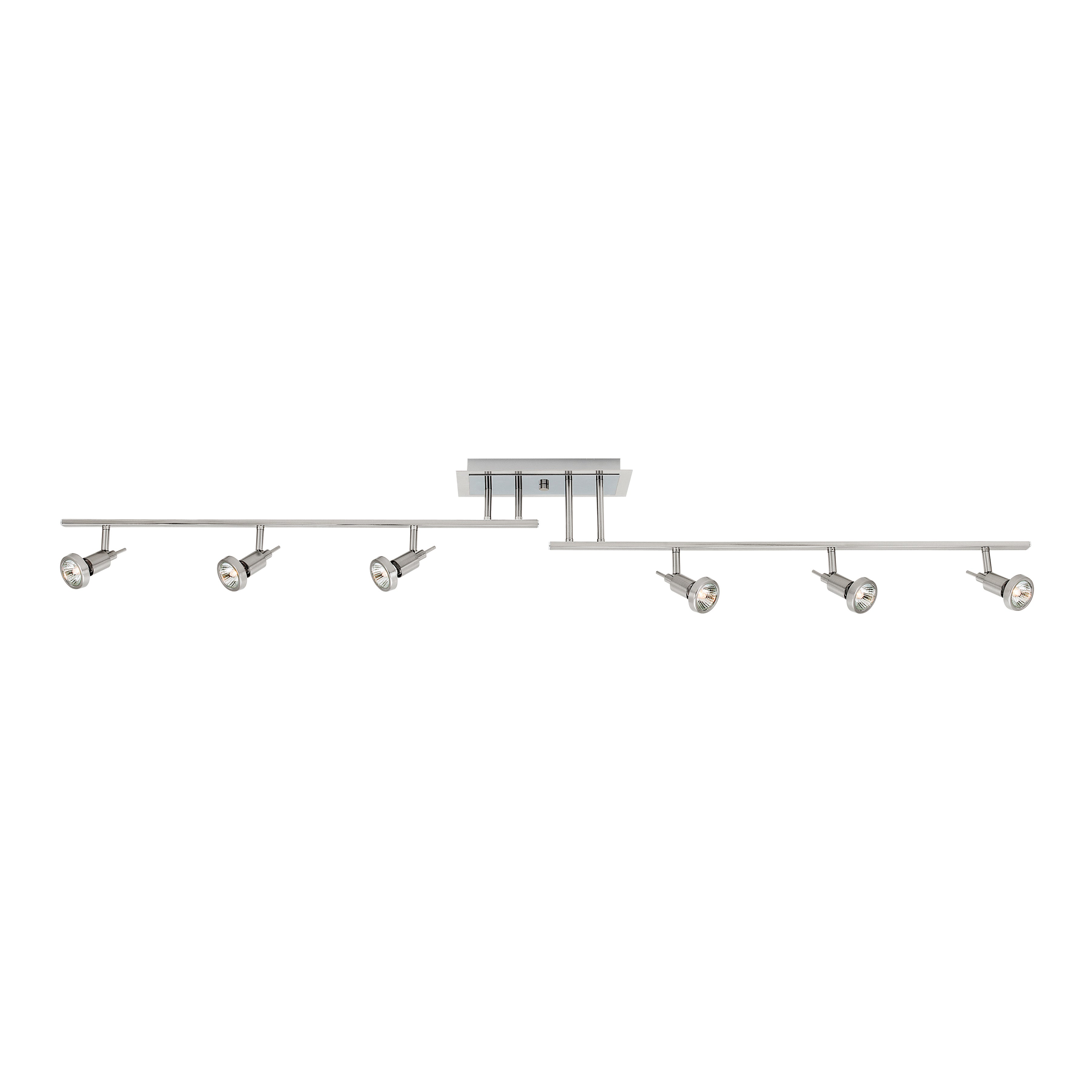 Viper 6 Light Adjustable Track Light Fixture, Brushed Steel