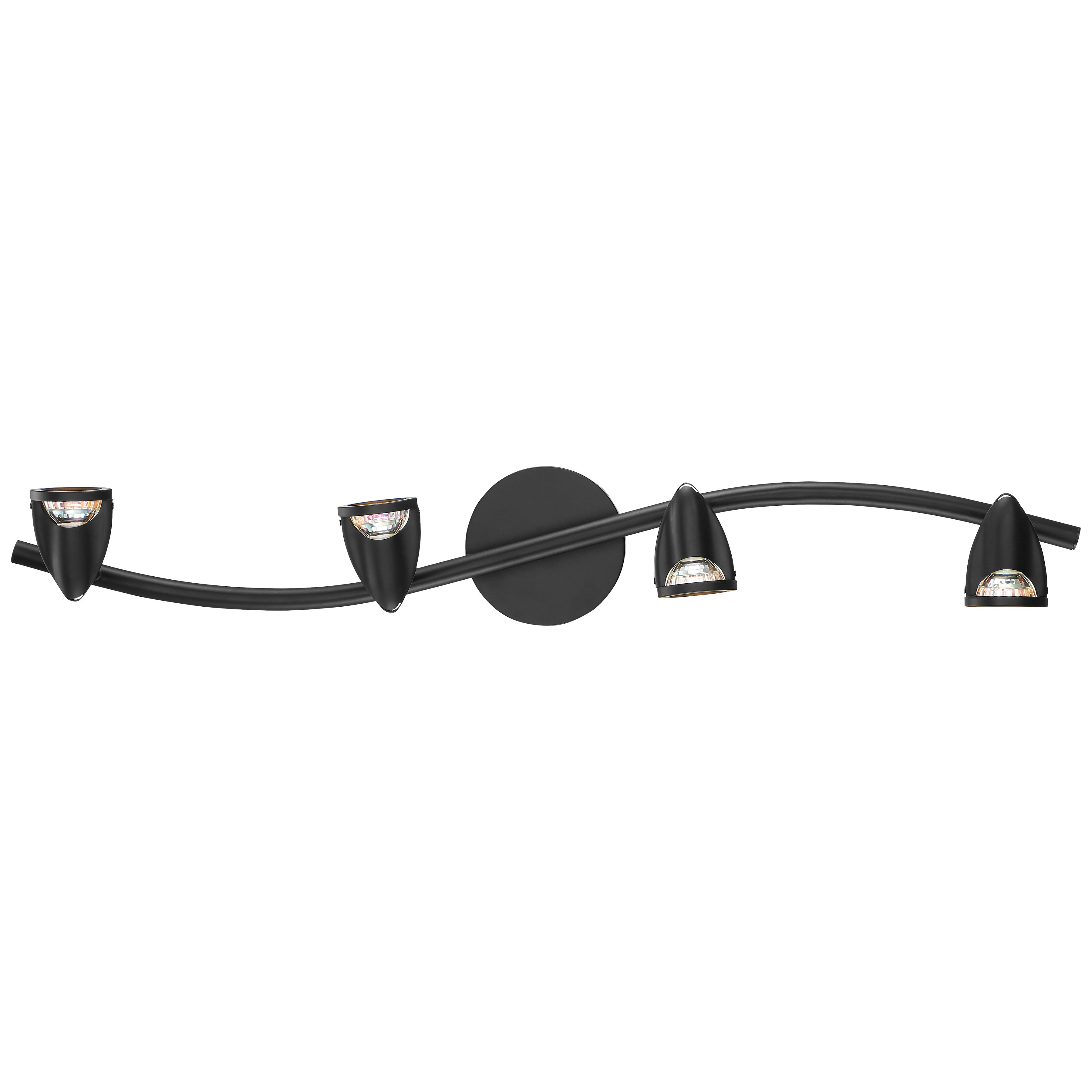 Cobra 4 Light Adjustable LED Track Light Fixture, Black