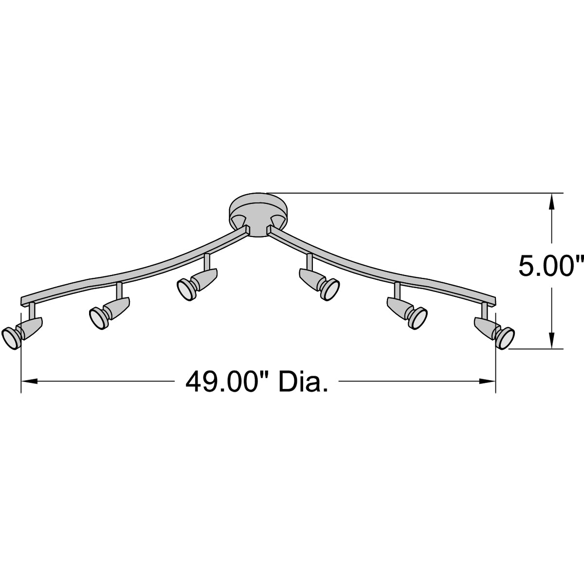 Mirage 6 Light Adjustable LED Track Light Fixture, Bronze