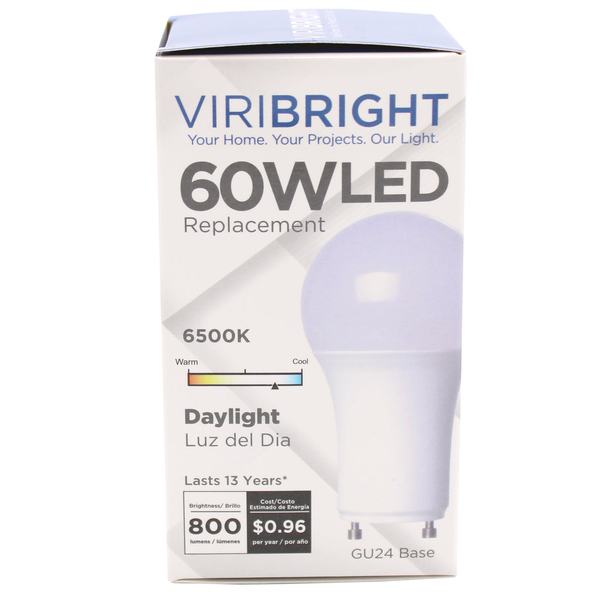 A19 LED Bulb, GU24, 9.5W, 800 Lumens - 6000K (6 Pack)