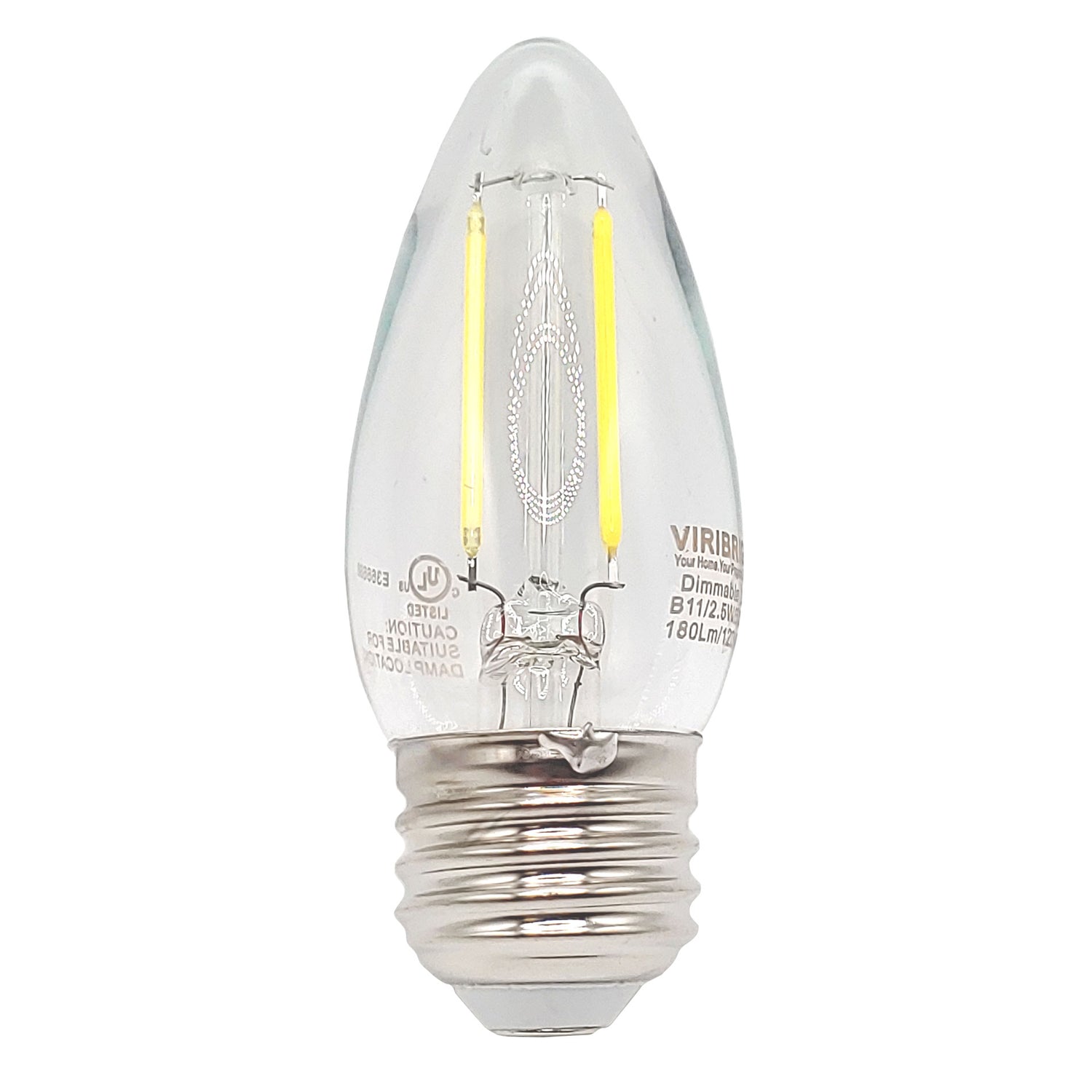 35-Watt EQ B11 E26 180lm Dimmable LED Filament Bulb, 5000K Daylight