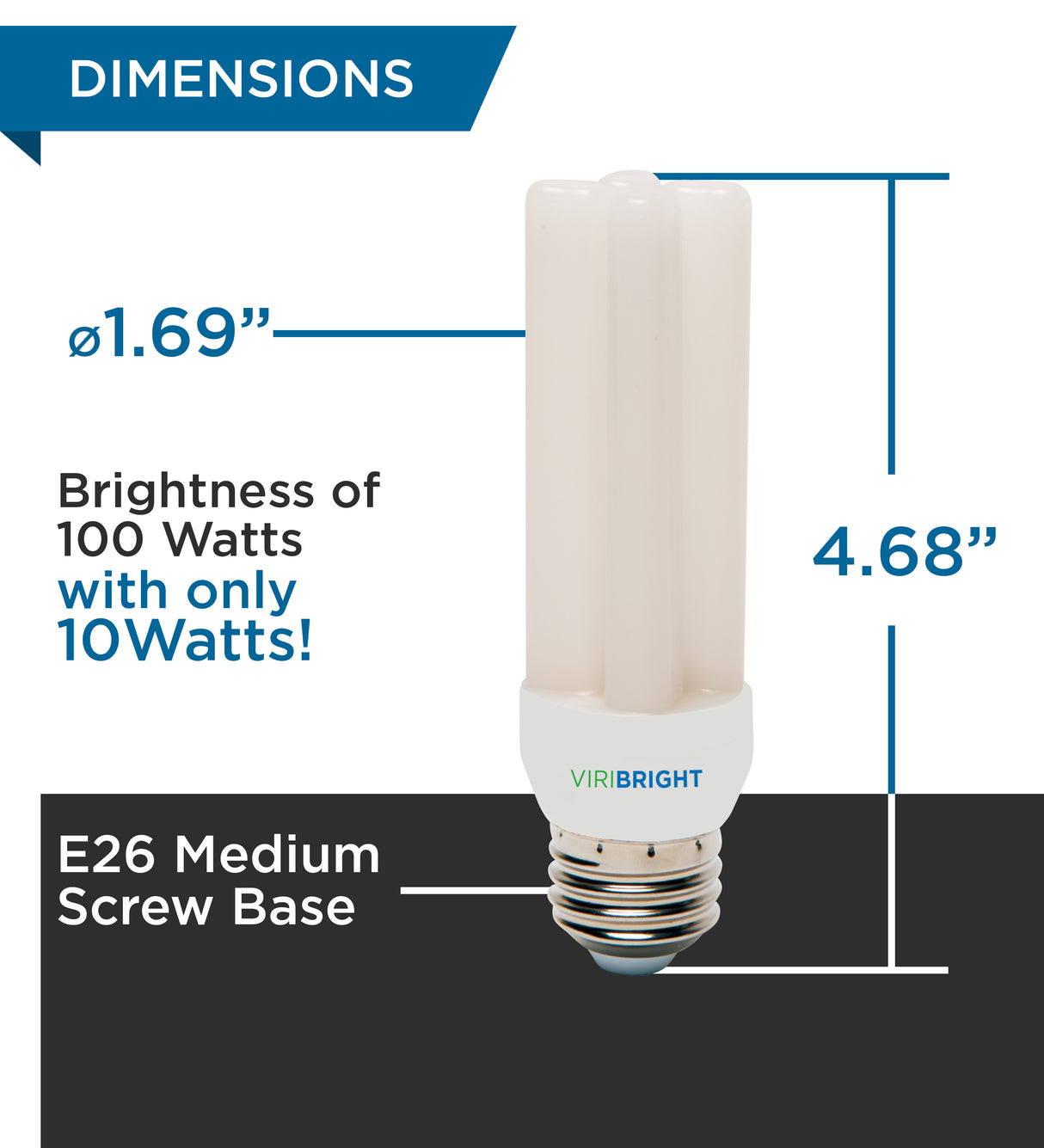 VIRISTICK LED Bulb, 100W Equivalent, E26, 1500 Lumens (12 Pack)