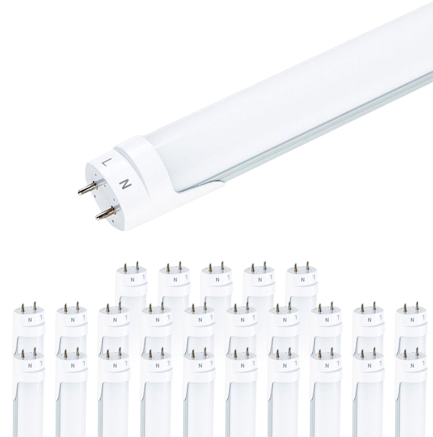 Viribright - 18-Watt Ballast Bypass T8 4-Foot 2350 Lumens Frosted Lens LED Light Bulb Tube - 518918-20