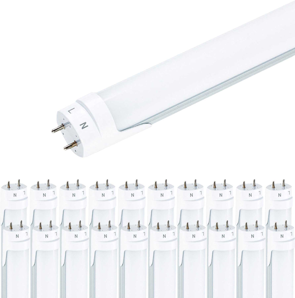 Viribright - 18-Watt Ballast Bypass T8 4-Foot 2350 Lumens Frosted Lens LED Light Bulb Tube - 518918-20