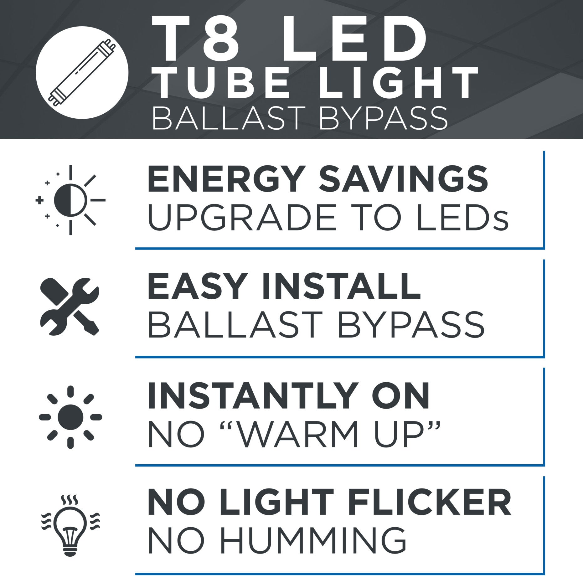 Viribright - 18-Watt Ballast Bypass T8 4-Foot 2350 Lumens Frosted Lens LED Light Bulb Tube - 518917-10