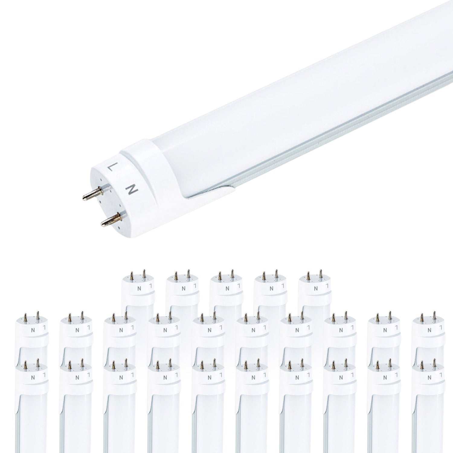 Viribright - 18-Watt Hybrid 4-Foot T8 2360 Lumens Frosted LED Tube Light Bulb (25-Pack) - 518923-25