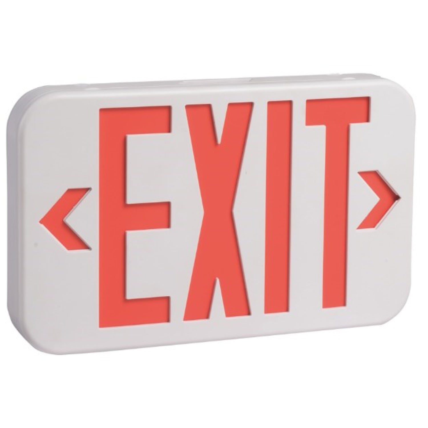 Emergency LED Exit Sign 4-Watt 120v-277v Rechargeable Battery, Red