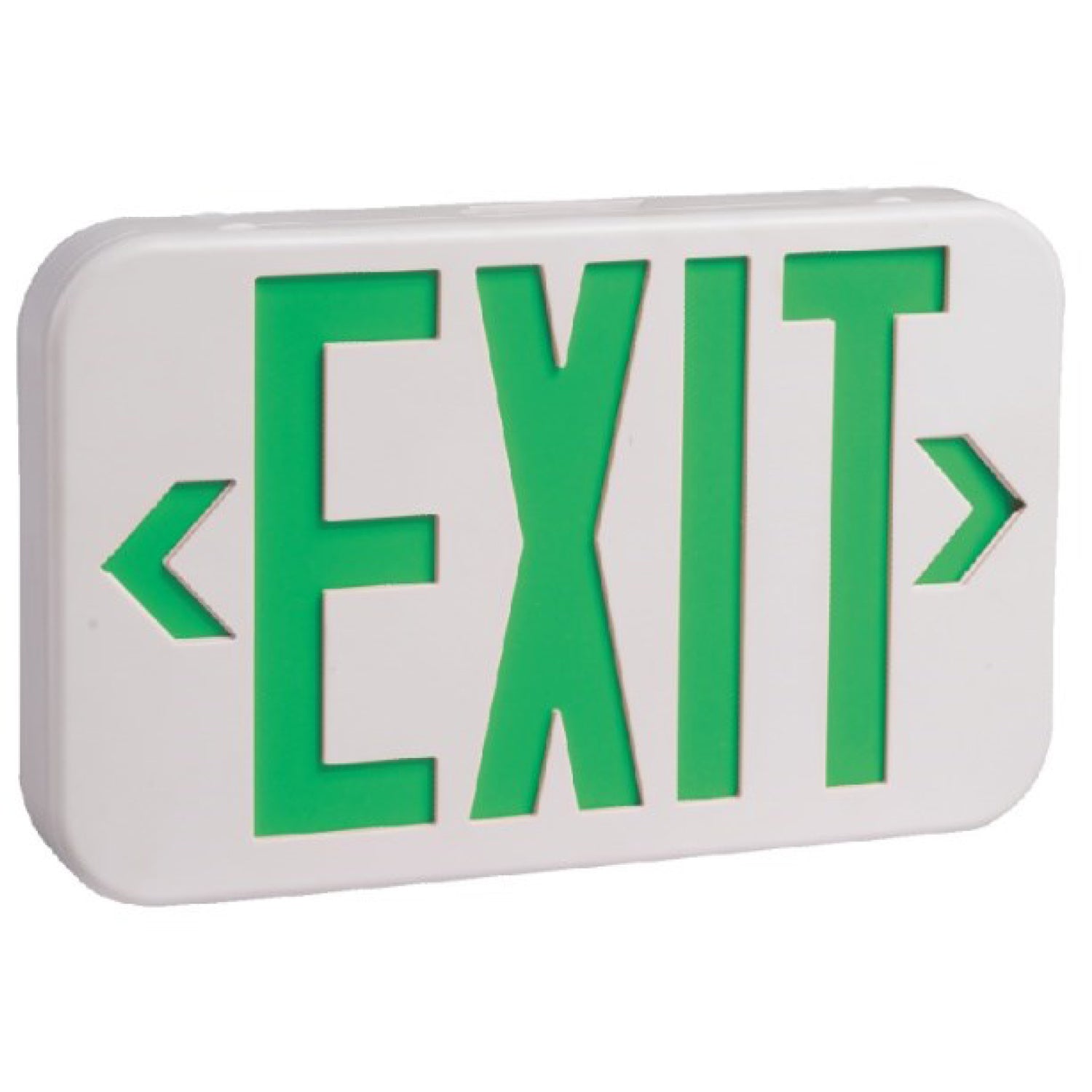 Emergency LED Exit Sign 4-Watt 120v-277v Rechargeable Battery, Green