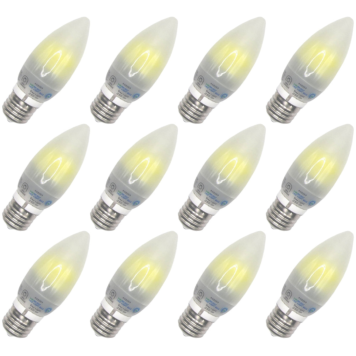 Viribright - 22-Watt Equivalent B11 E26 Frosted LED Light Bulb - 74275-12
