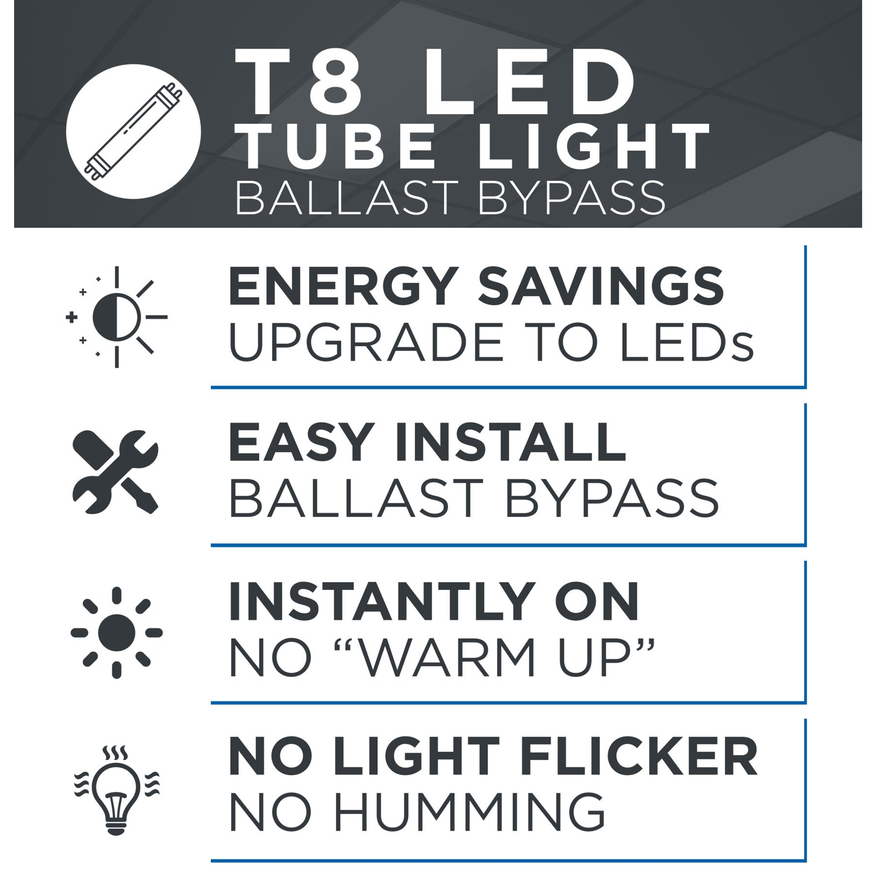 Viribright - 22-Watt T8 4-Foot Ballast Bypass 2970 Lumens LED Light Bulb Tube - 518921-10