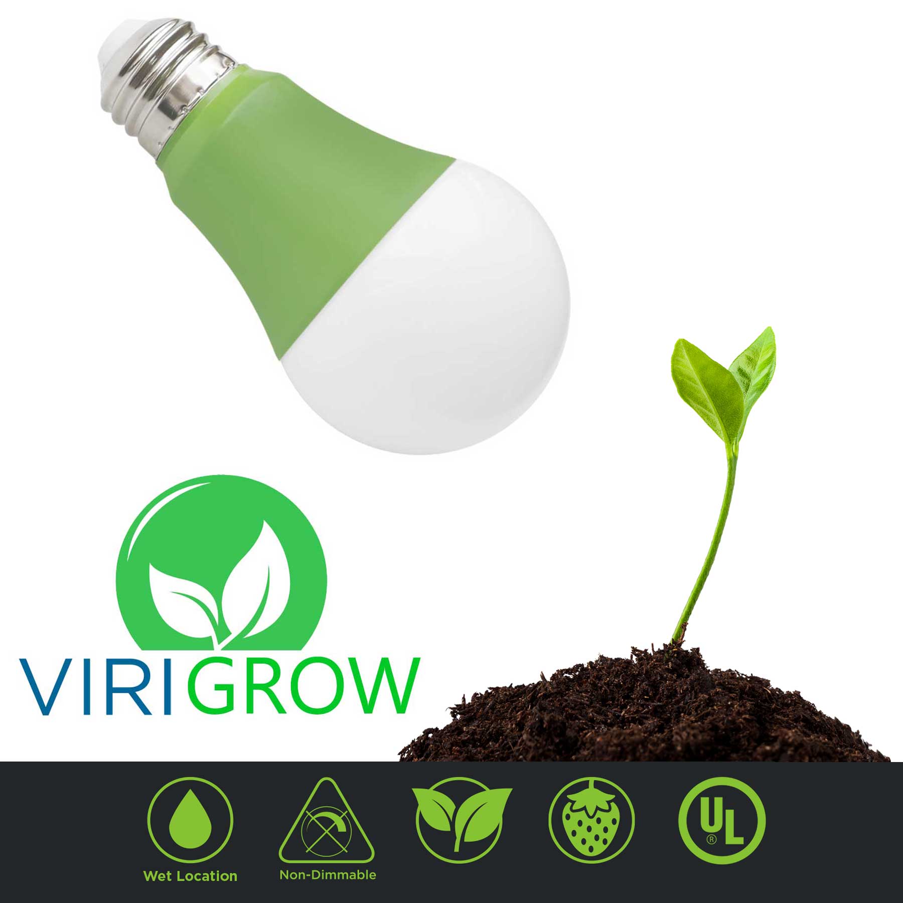 Virigrow A19 E26 LED Indoor Garden Grow Light Bulb