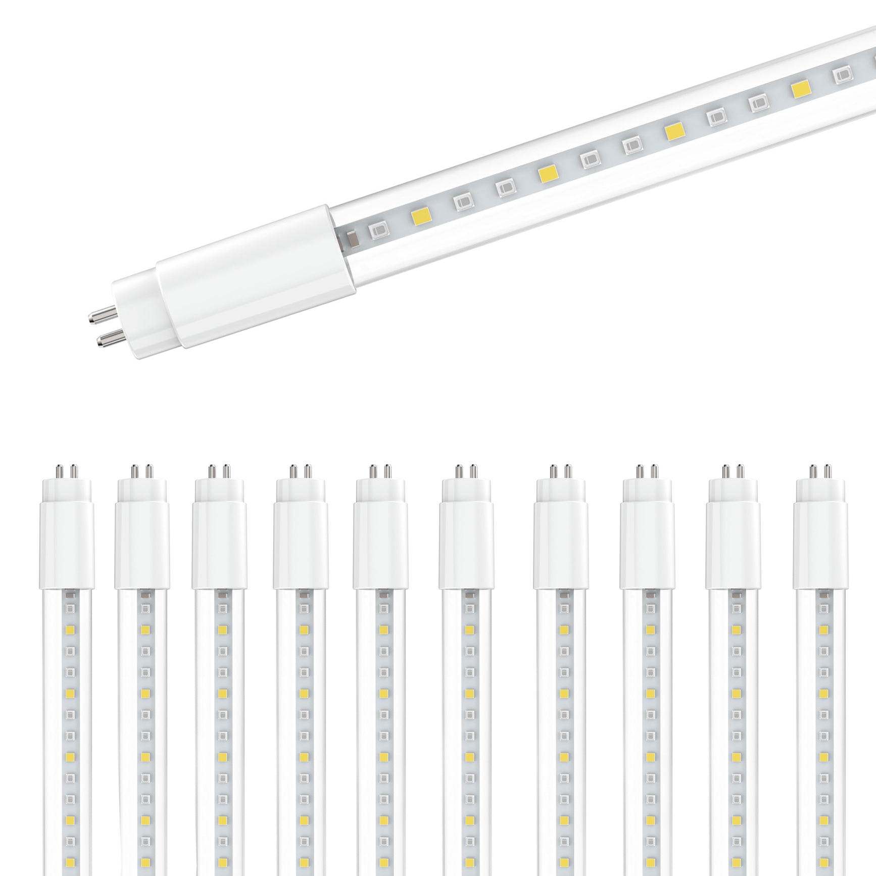 The LED chips on the Viribright Virigrow grow bulb tube, providing high efficiency and a longer lifespan than traditional fluorescent grow lights.