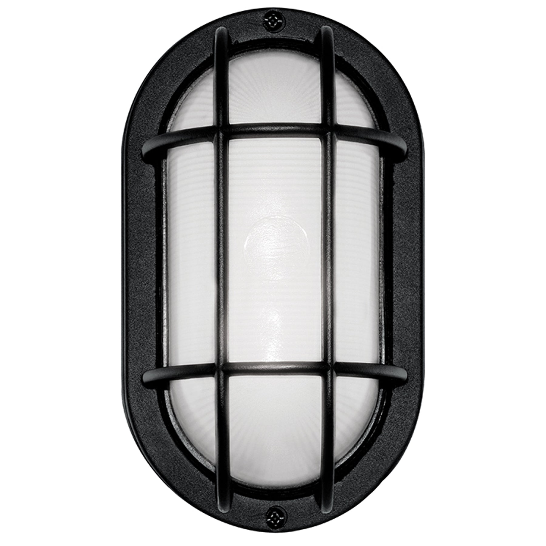 Black LED Wall Sconce with Frosted Ribbed Lens for Outdoor Use