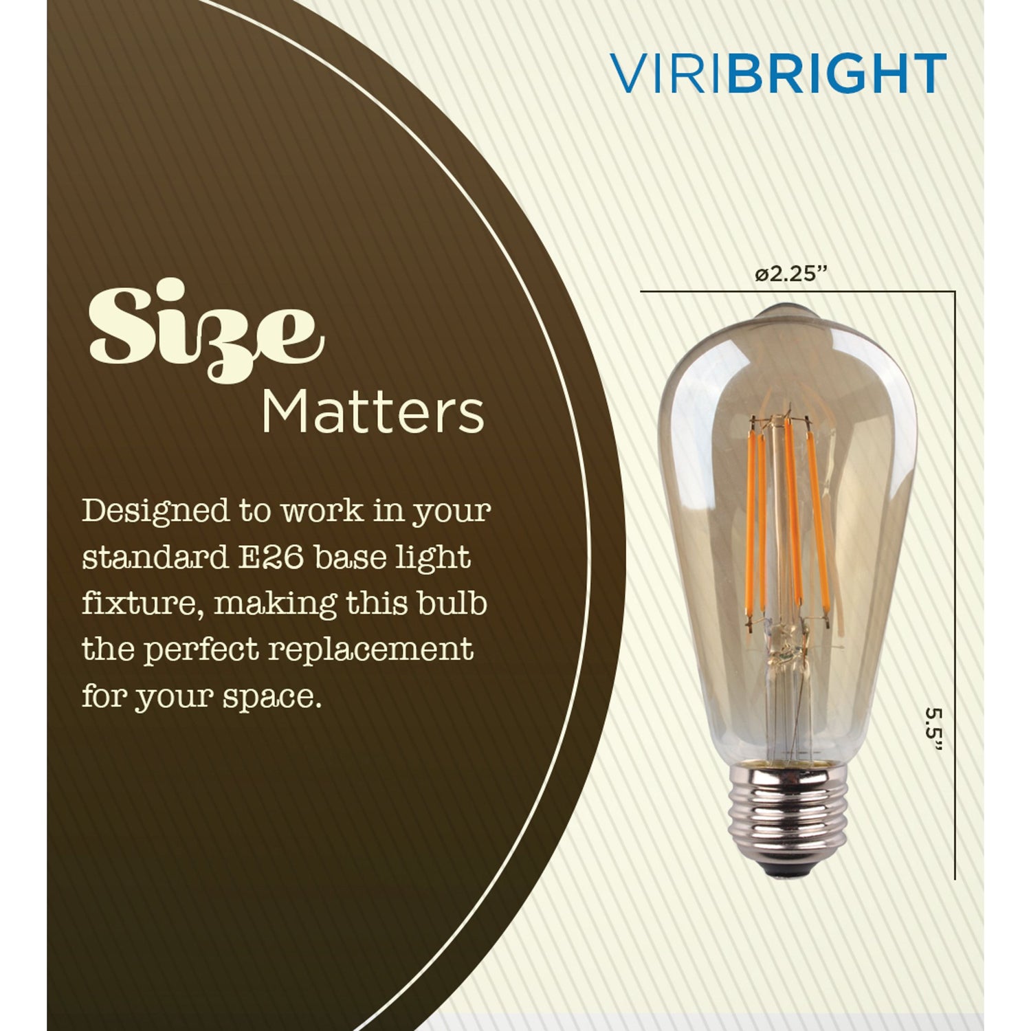 40-Watt Equivalent ST19 Shape E26 Base LED Edison Light Bulb 400 Lumens Amber