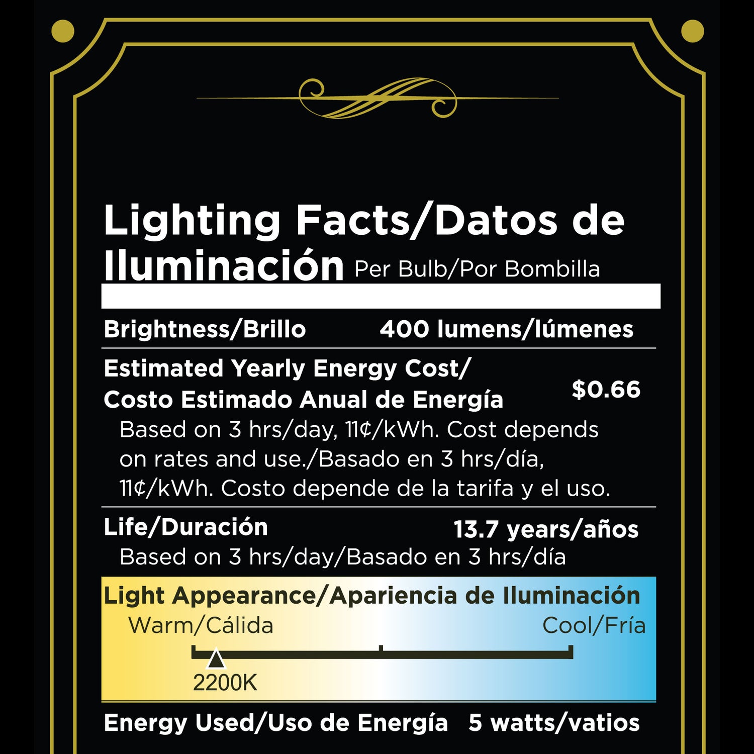 40-Watt Equivalent ST19 Shape E26 Base LED Edison Light Bulb 400 Lumens Amber