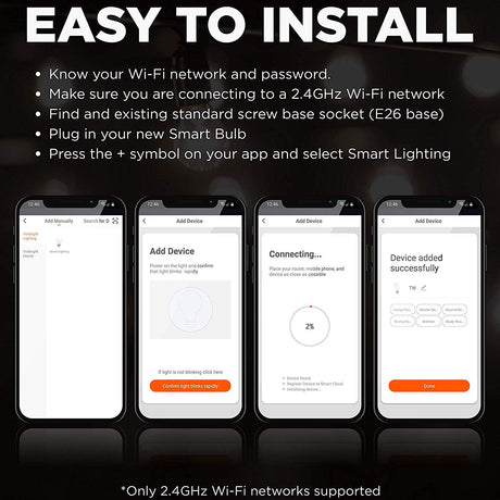 Viribright 60-Watt Equivalent A19 E26 Smart Wifi RGBW LED Light Bulb