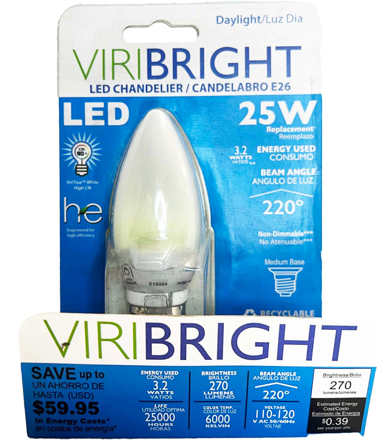E26 LED Light Bulb for Chandelier