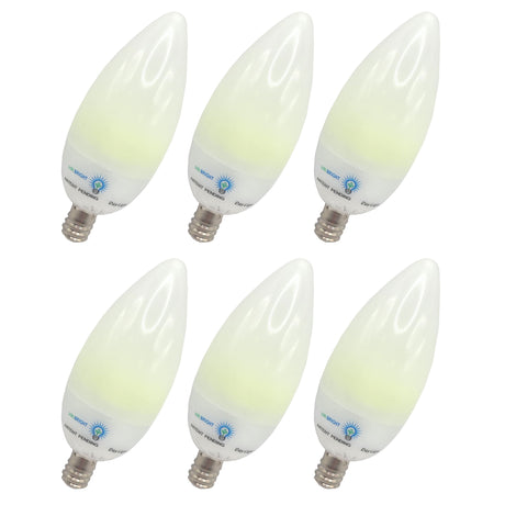 Chandelier Candelabra 22-Watt Equivalent B11 E12 LED Frosted LED Light Bulbs
