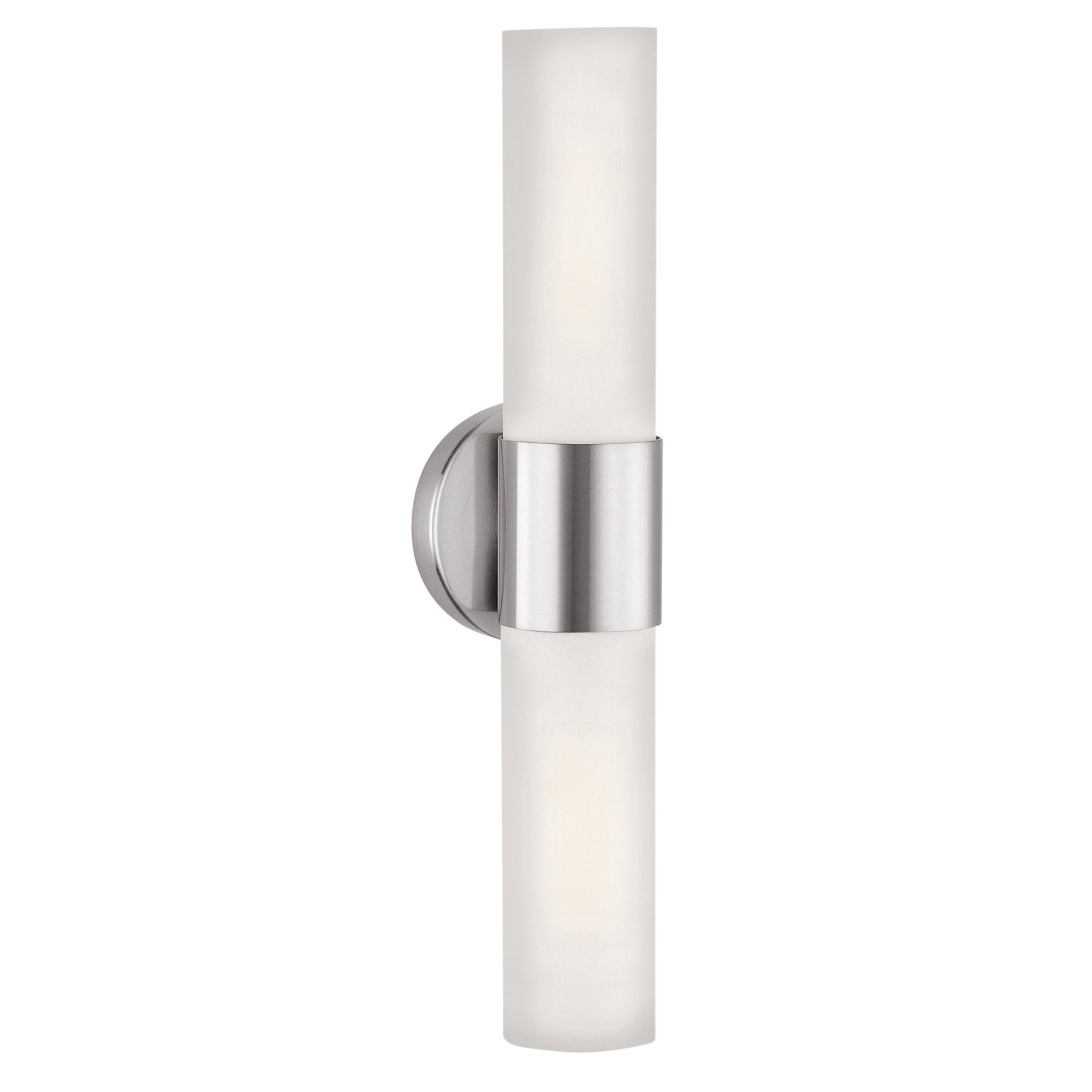 Aqueous 2 Light Wall Sconce & Vanity Light, Brushed Steel