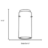  Glass`n Glass Cylinder 10" Contemporary Hanging Light Brushed Steel
