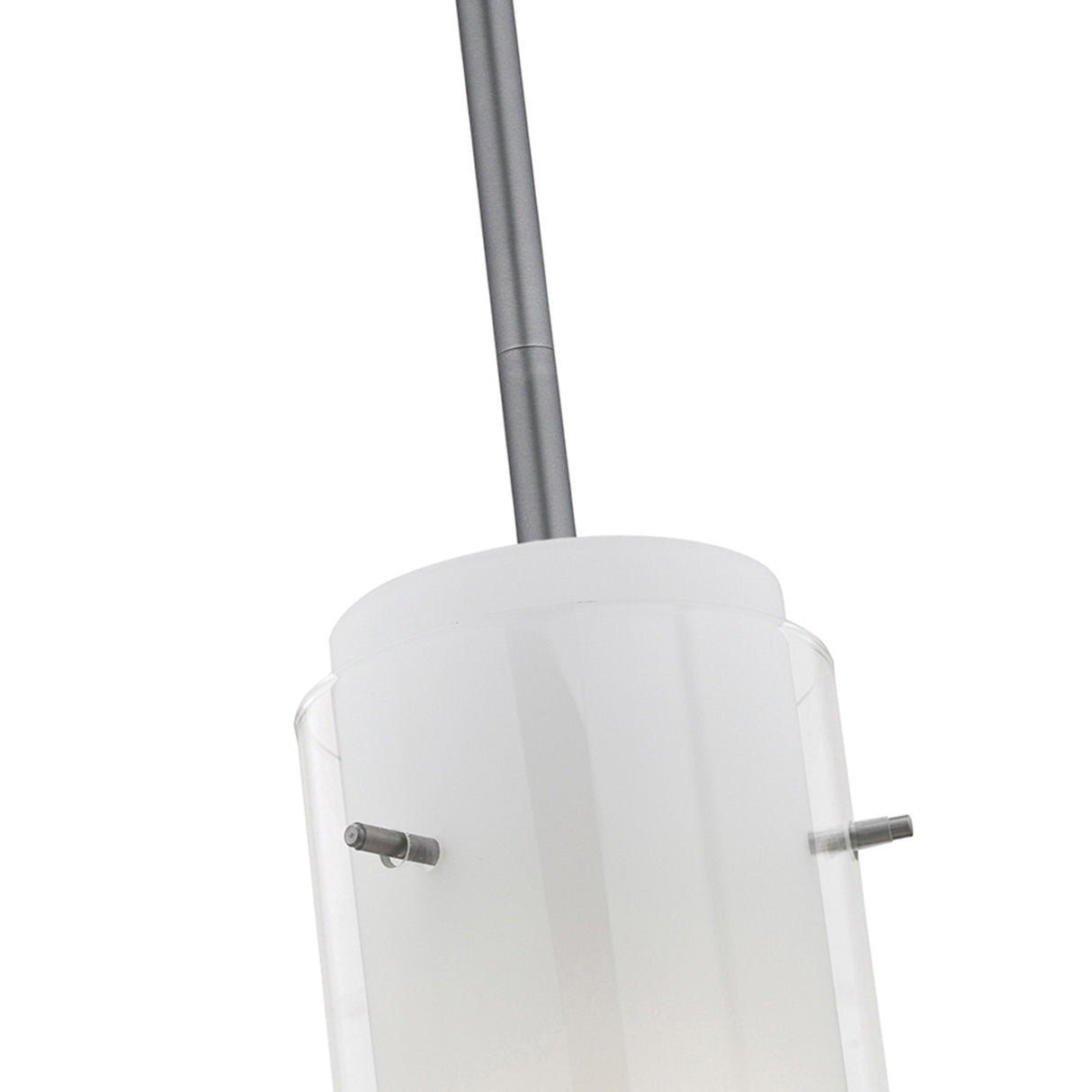  Glass`n Glass Cylinder 10" Contemporary Hanging Light Brushed Steel