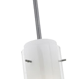  Glass`n Glass Cylinder 10" Contemporary Hanging Light Brushed Steel
