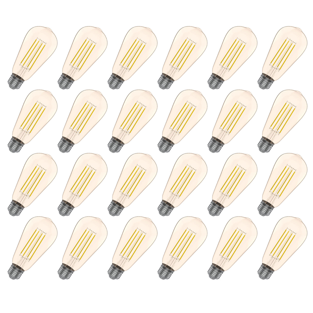 ST19 LED Bulb, Filament, Energy Star, Amber  – 2200K (24 Pack)