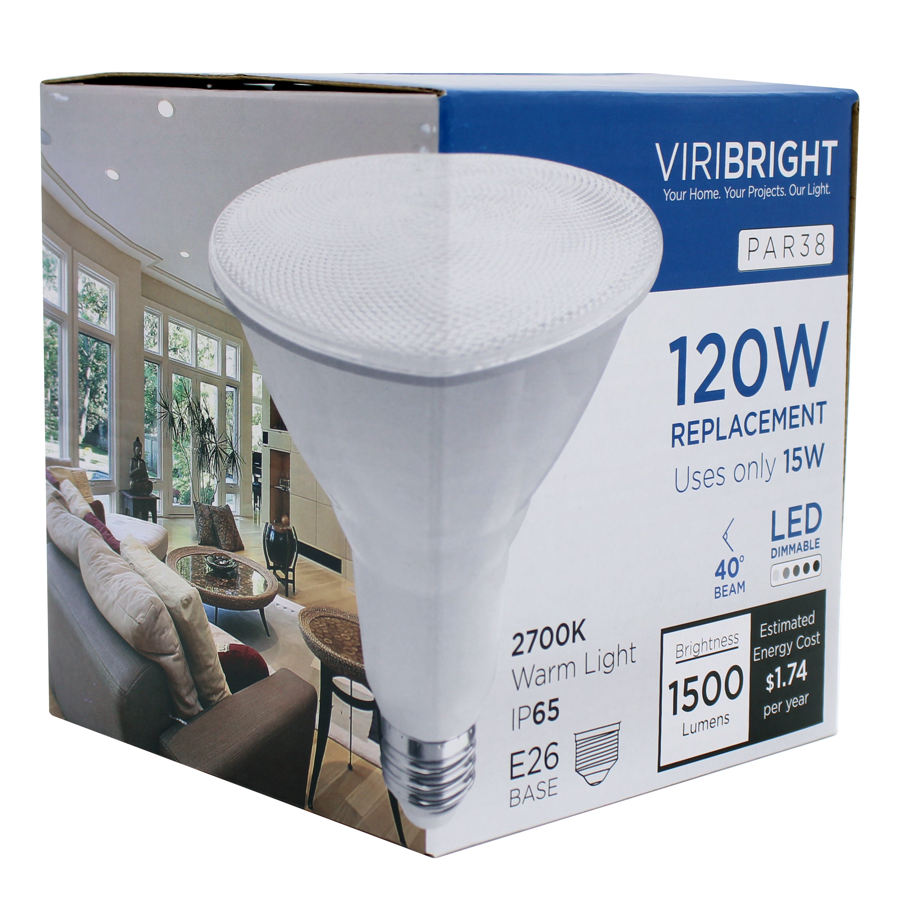 100-Watt Equivalent PAR38 Shape E26 Base 1500 Lumen LED Light Bulb