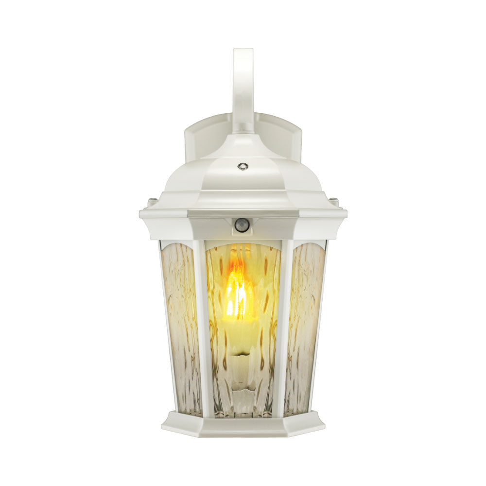 Outdoor Flame Bulb Fixture Wall Lantern, White (2-Pack)