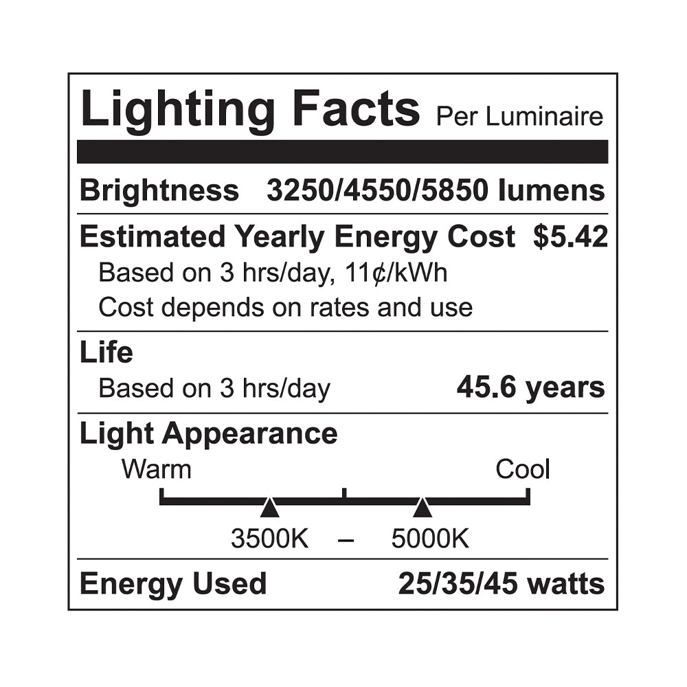 25/38/45-Watt CCT Selectable 4ft. 5870 Lumen Linear Strip LED Light Tube (6-Pack)