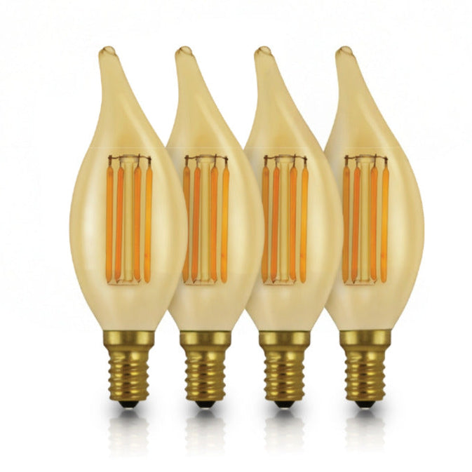 25-Watt EQ BA10 E12 Dimmable 350lm LED Flame Filament Bulb, 2200K