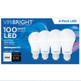 A19 LED Bulb, 1600 Lumens, Dimmable, Energy Star (4 Pack)