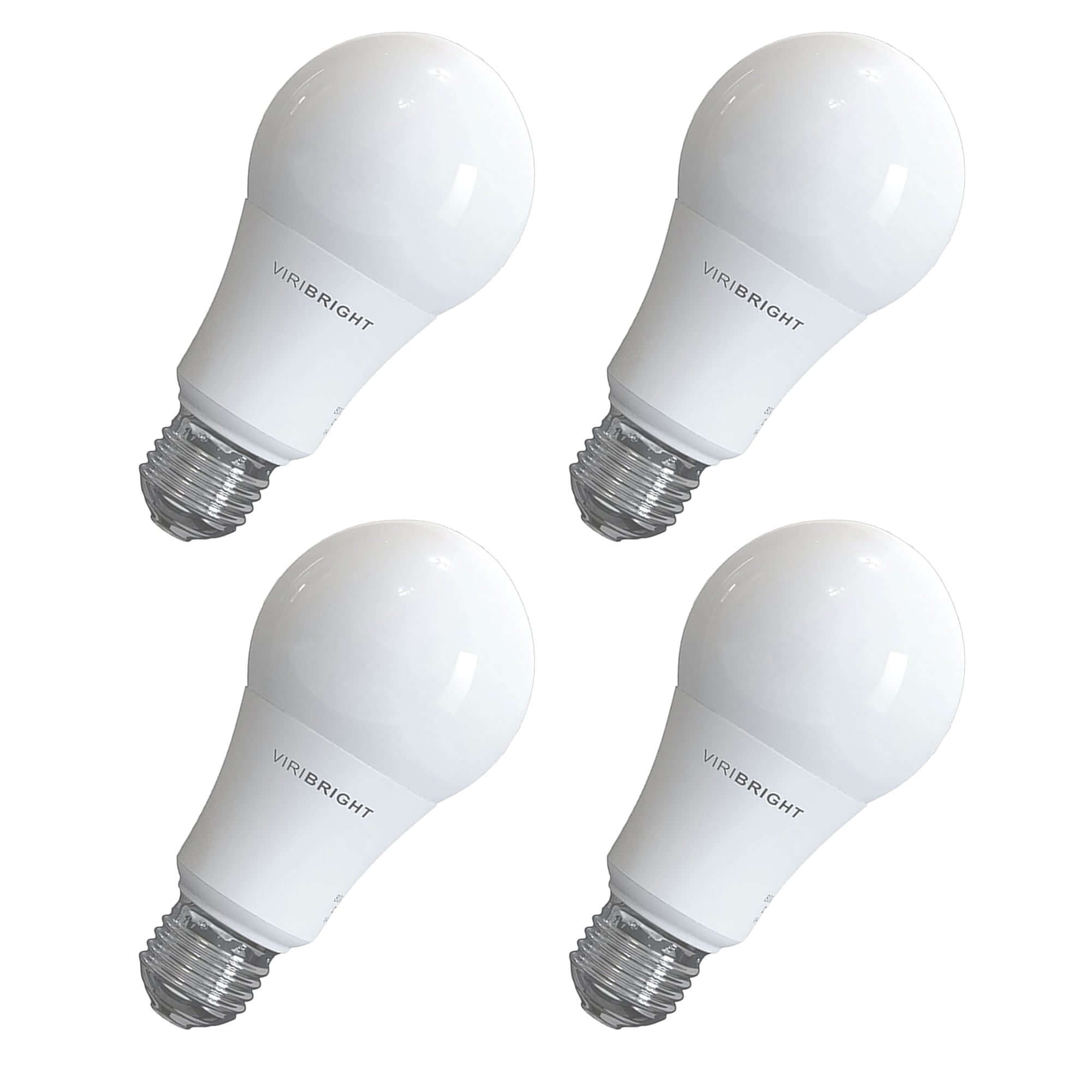 Viribright - 100-Watt Equivalent A19 E26 General Purpose Standard LED Light Bulb - 651640-4