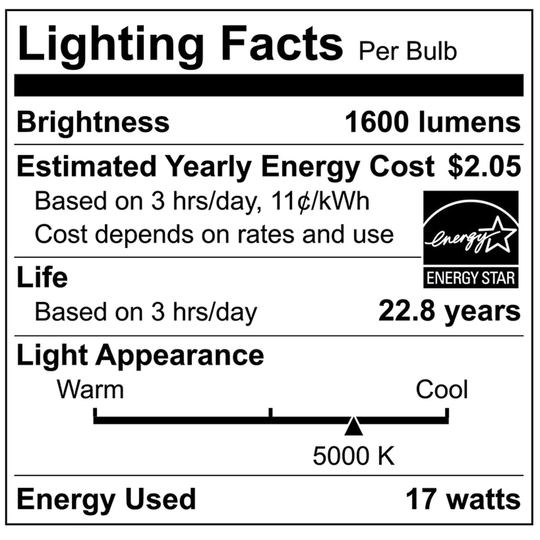Viribright - 100-Watt Equivalent A21 E26 LED Light Bulb, Energy Star / CEC / JA8 - 450116-6ES