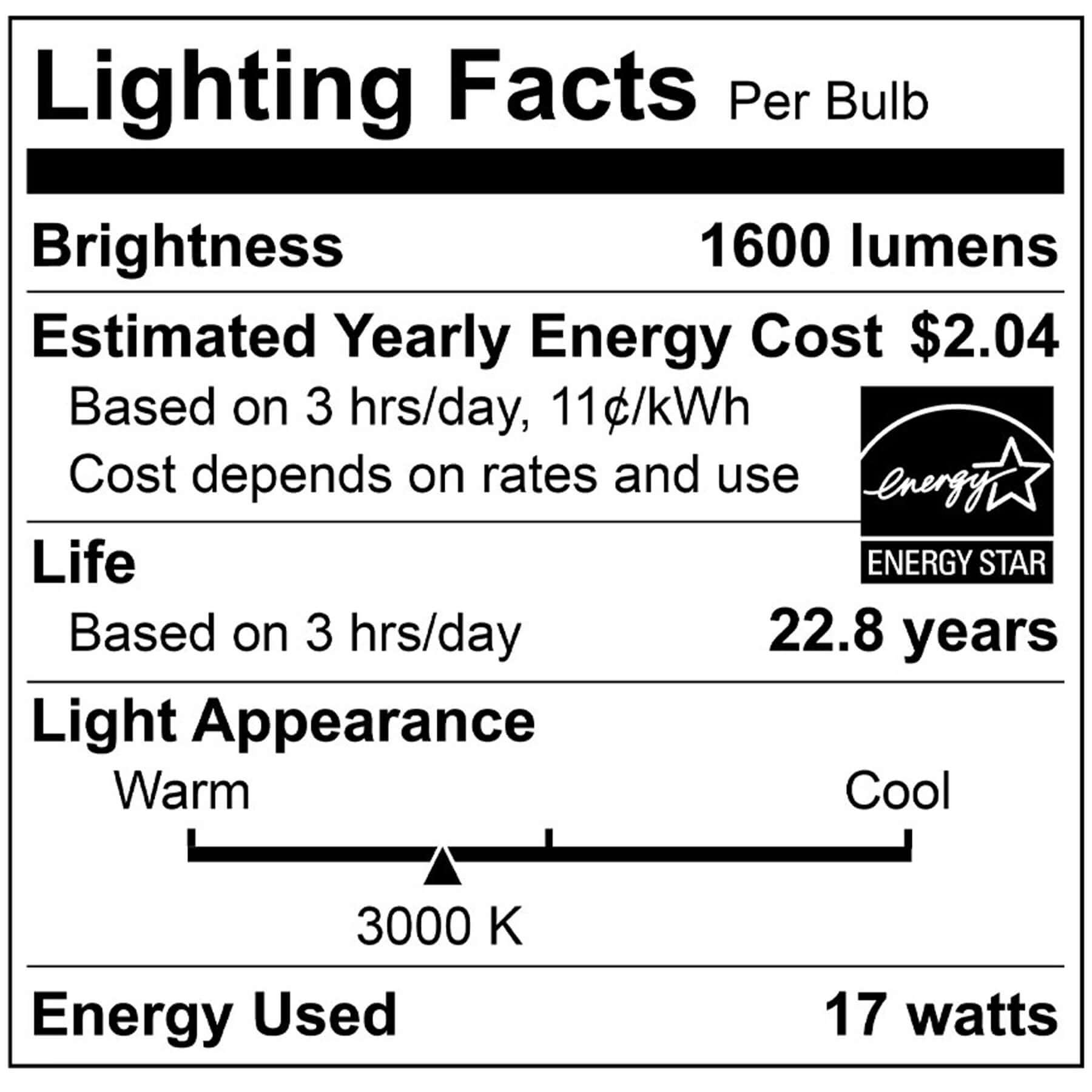 Viribright - 100-Watt Equivalent A21 GU24 LED Light Bulb, Energy Star / CEC / JA8 - 450119-6ES