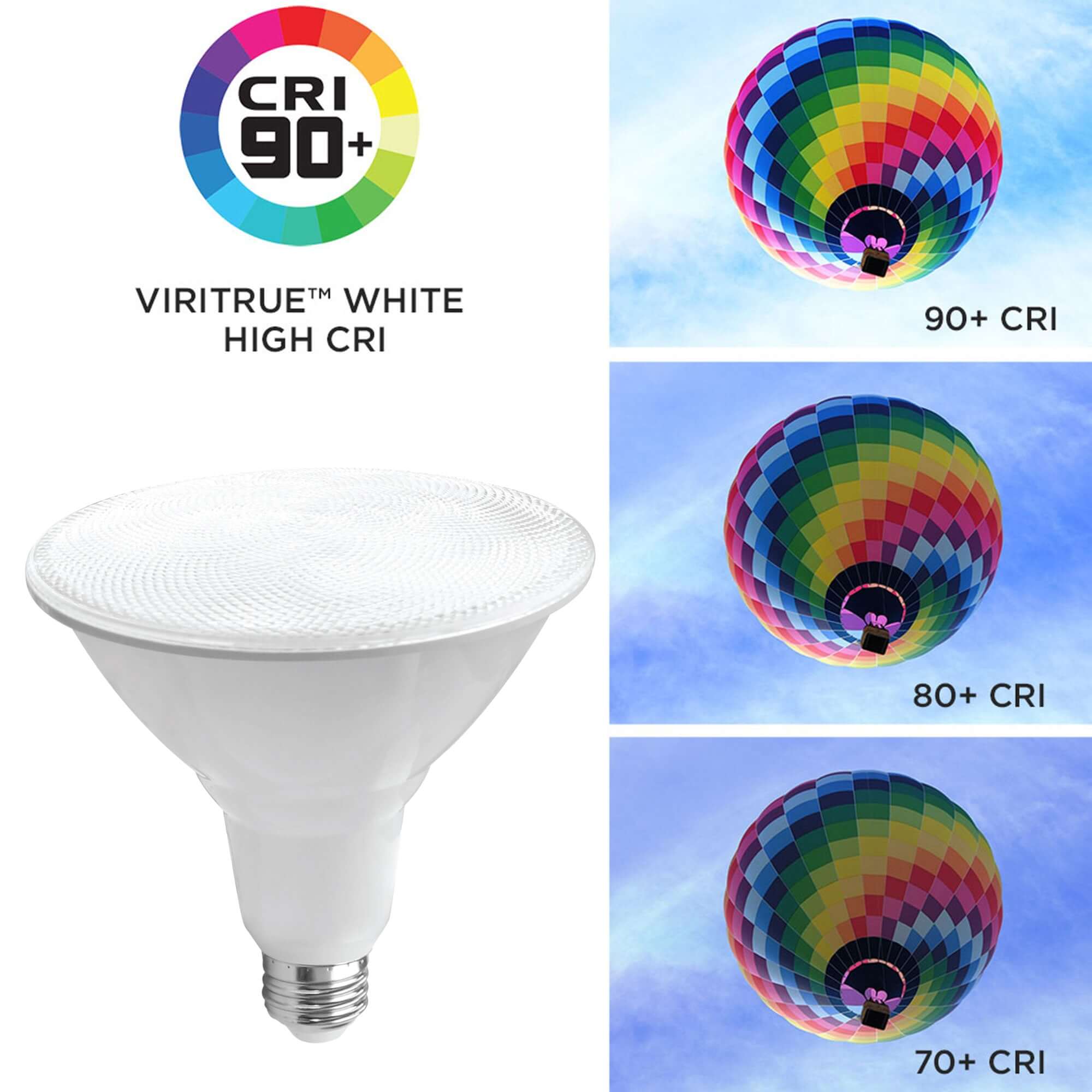 Viribright - 100-Watt Equivalent PAR38 Shape E26 Base LED Light Bulb 1500 Lumen - 654657-4