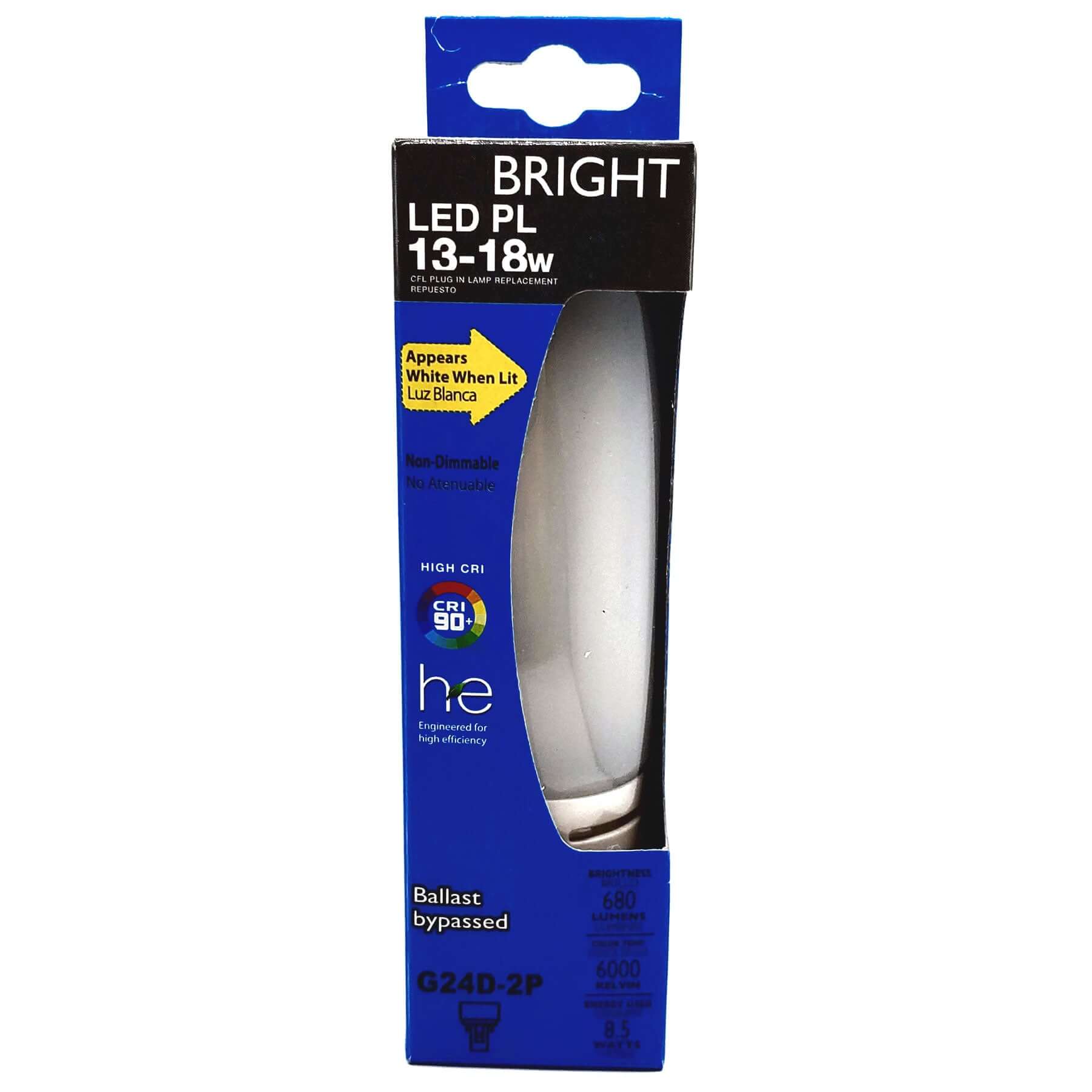 Viribright - 13-18 Watt Equivalent PL Lamp G24D-2P (2-Pin) Benchmark II Vertical LED Light Bulb - 750162