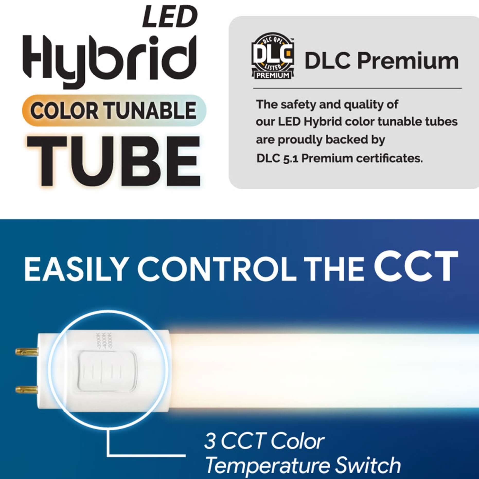 Viribright - 15-Watt Hybrid CCT Selectable 4-Foot T8 1900-2000 Lumen LED Light Bulb Tubes (20-Pack) - 450328-20