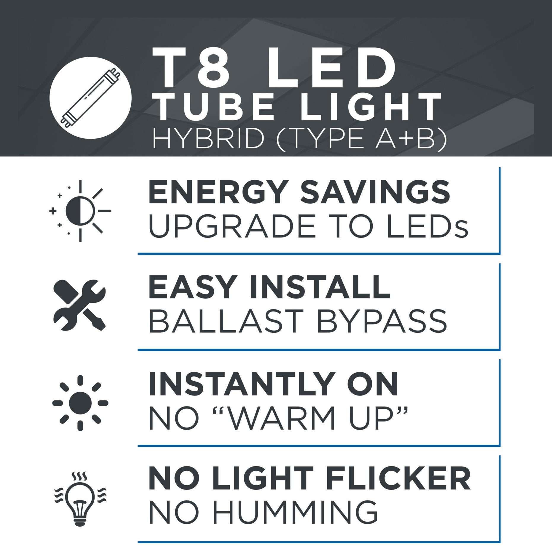 Viribright - 15-Watt Hybrid U-Bend T8 1800 Lumens LED Light Bulb - 518987