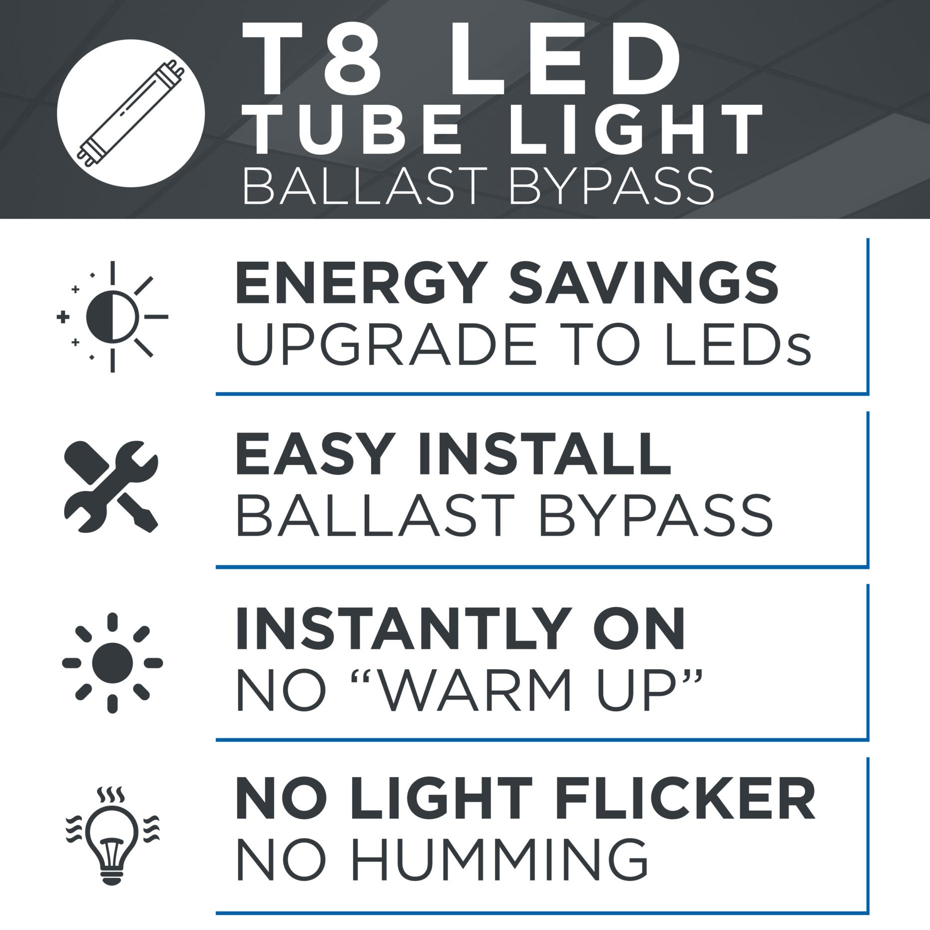 Viribright - 18-Watt T8 Ballast Bypass 4-Foot T8 2340 Lumens Clear LED Light Bulb Tube - 518896-10
