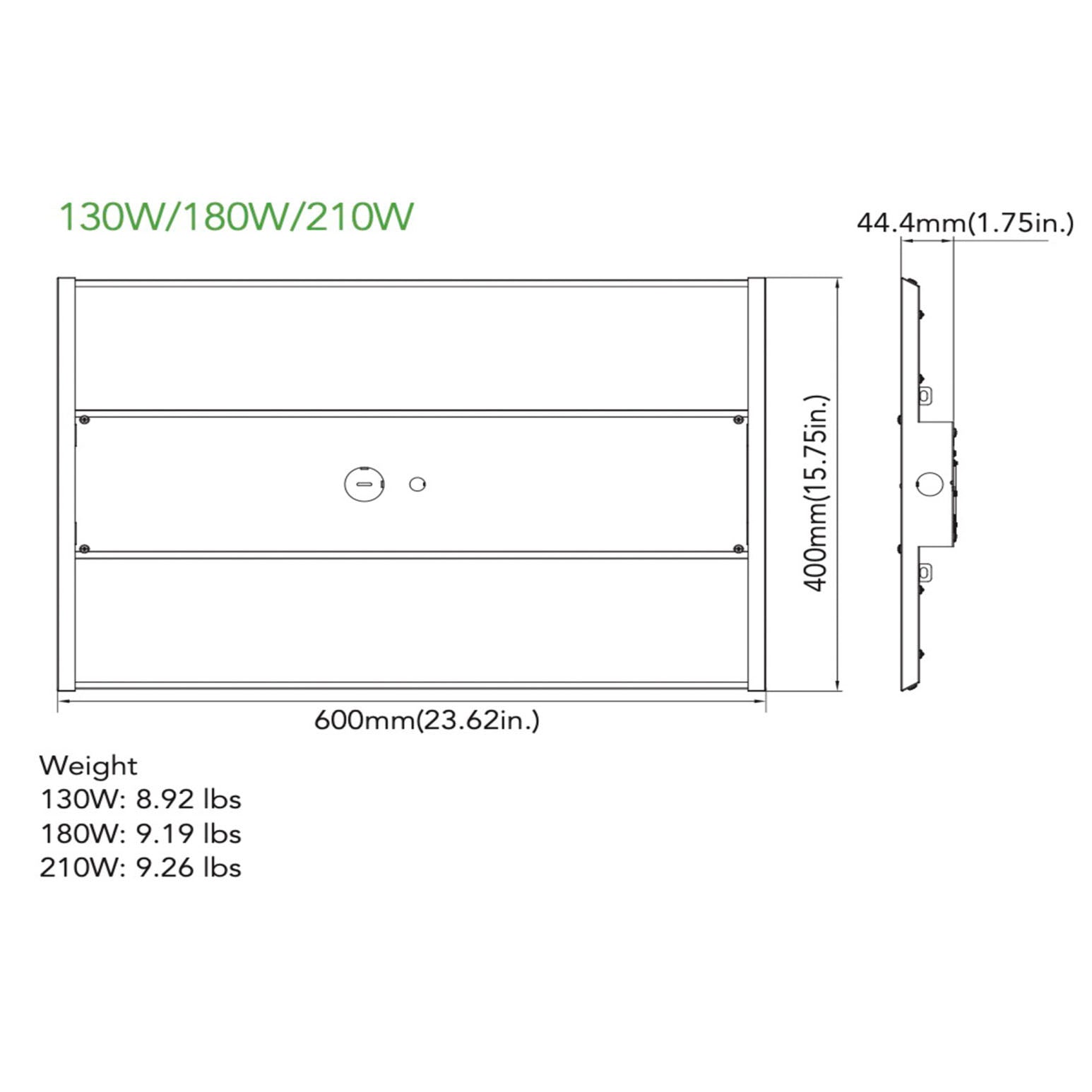 Viribright - 180-Watt 2ft. (24") 25,200 Lumens Clear Diffuser 347-480VAC LED Linear High Bay - 300122