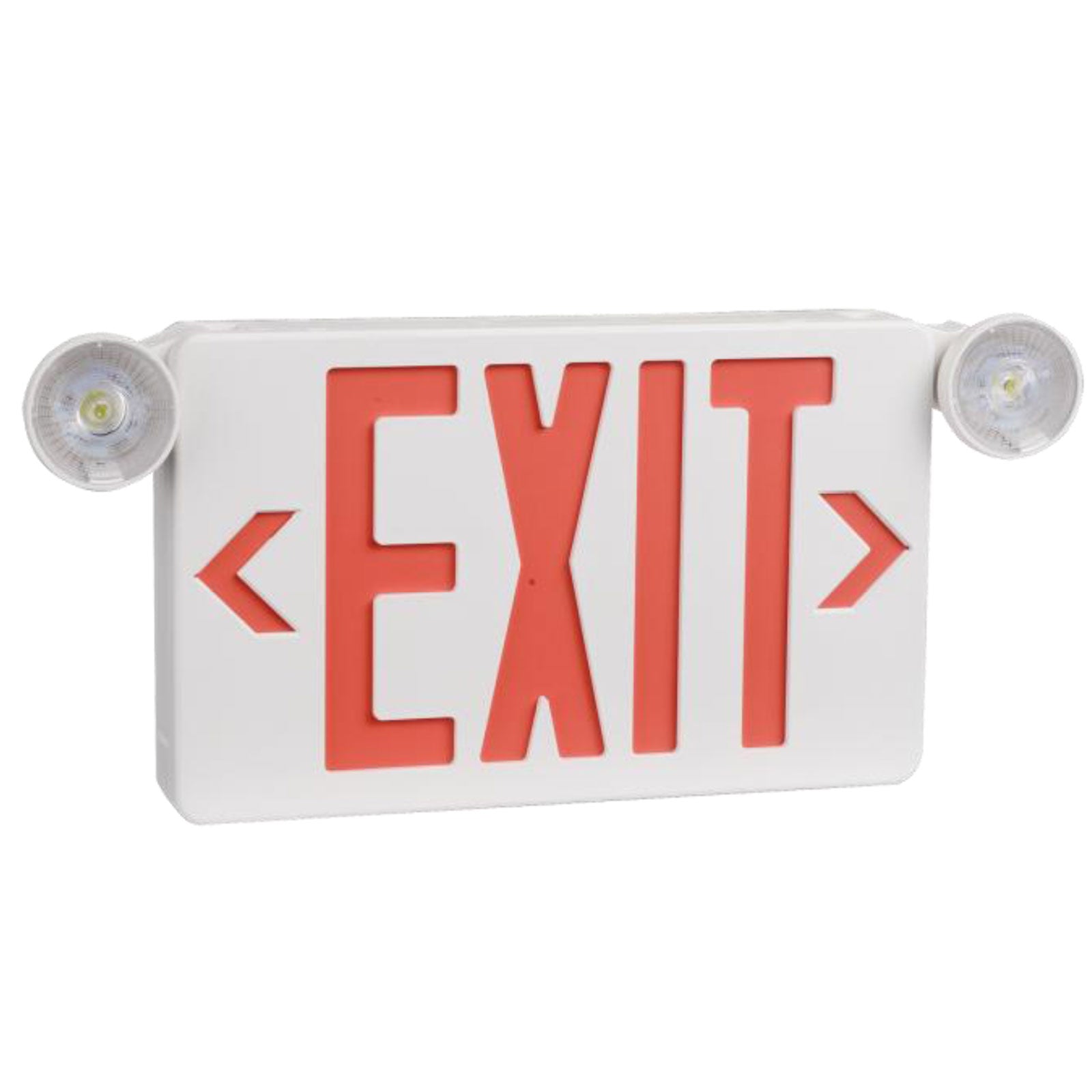 LED Exit Sign & Security Lights 3-Watt 120v-277v Rechargeable Battery, Red