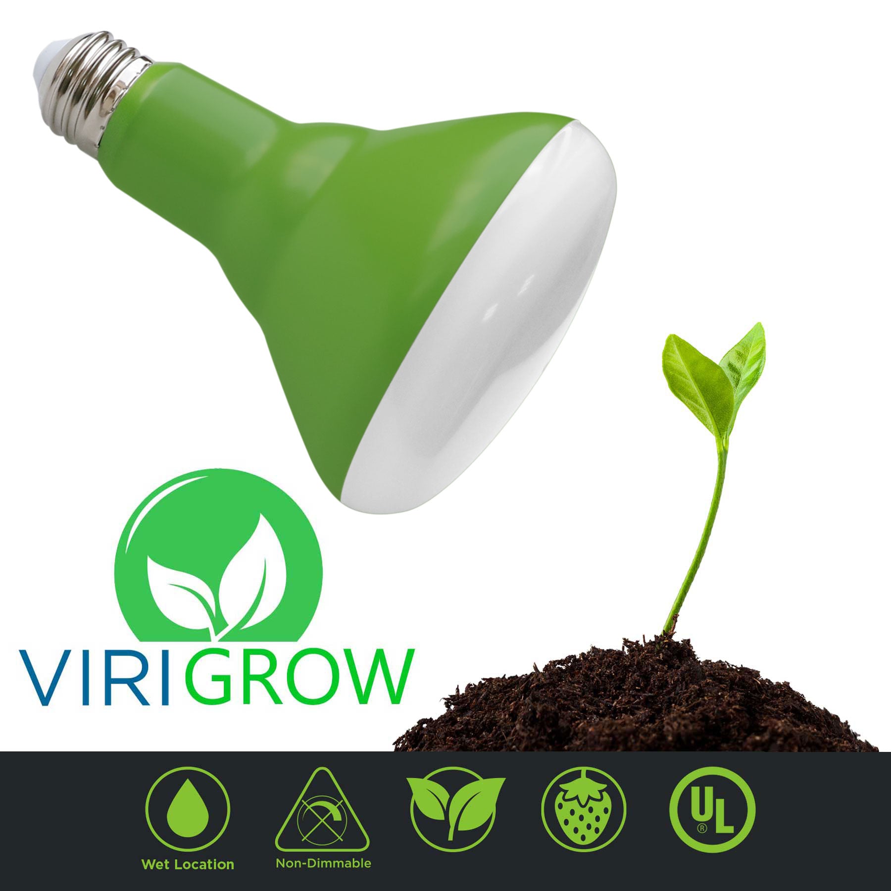 Virigrow BR30 E26 Base Indoor Garden LED Grow Light Bulb