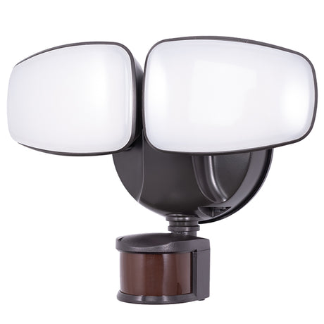 Energy-efficient LED security light in sleek black design