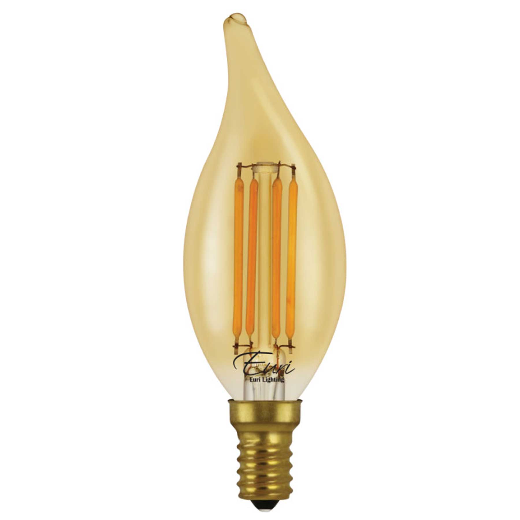 40-Watt Equivalent B10 E12 Bent Candle Flame LED Filament Light Bulb