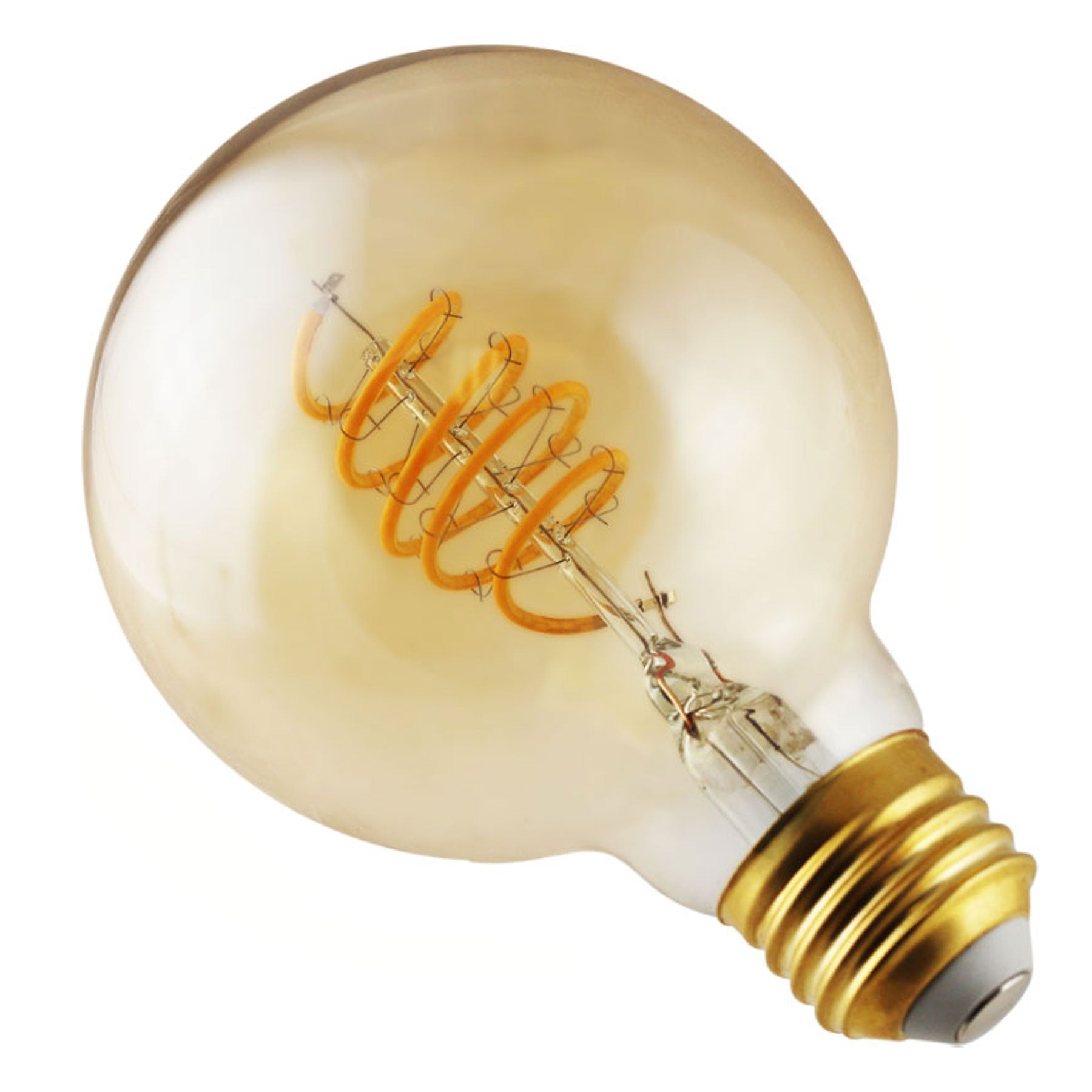 Globe G25 Globe E26 Decorative Swizzle Filament Amber Light Bulb
