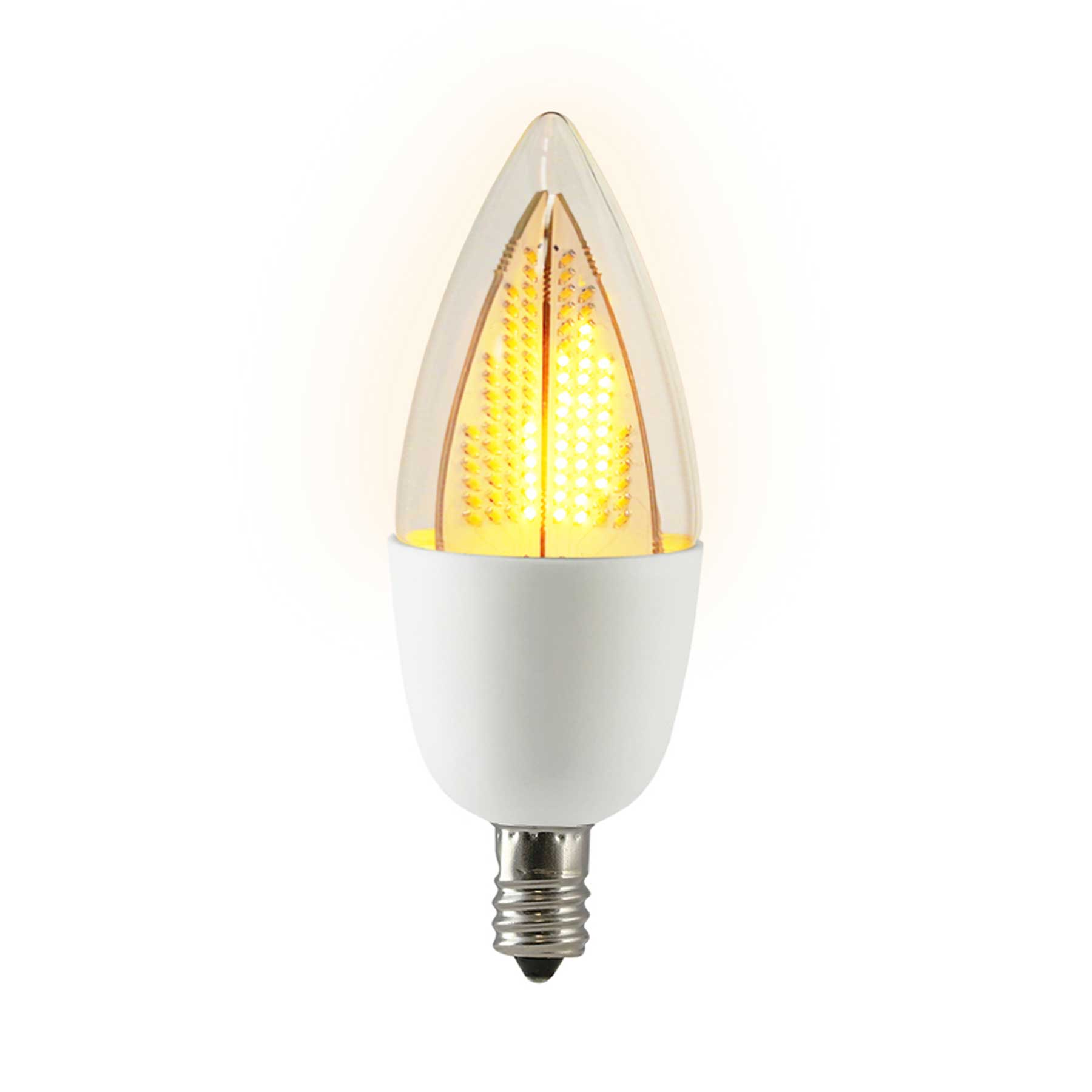Candelabra Flame 1800K Flicker LED Light Bulb, White Base