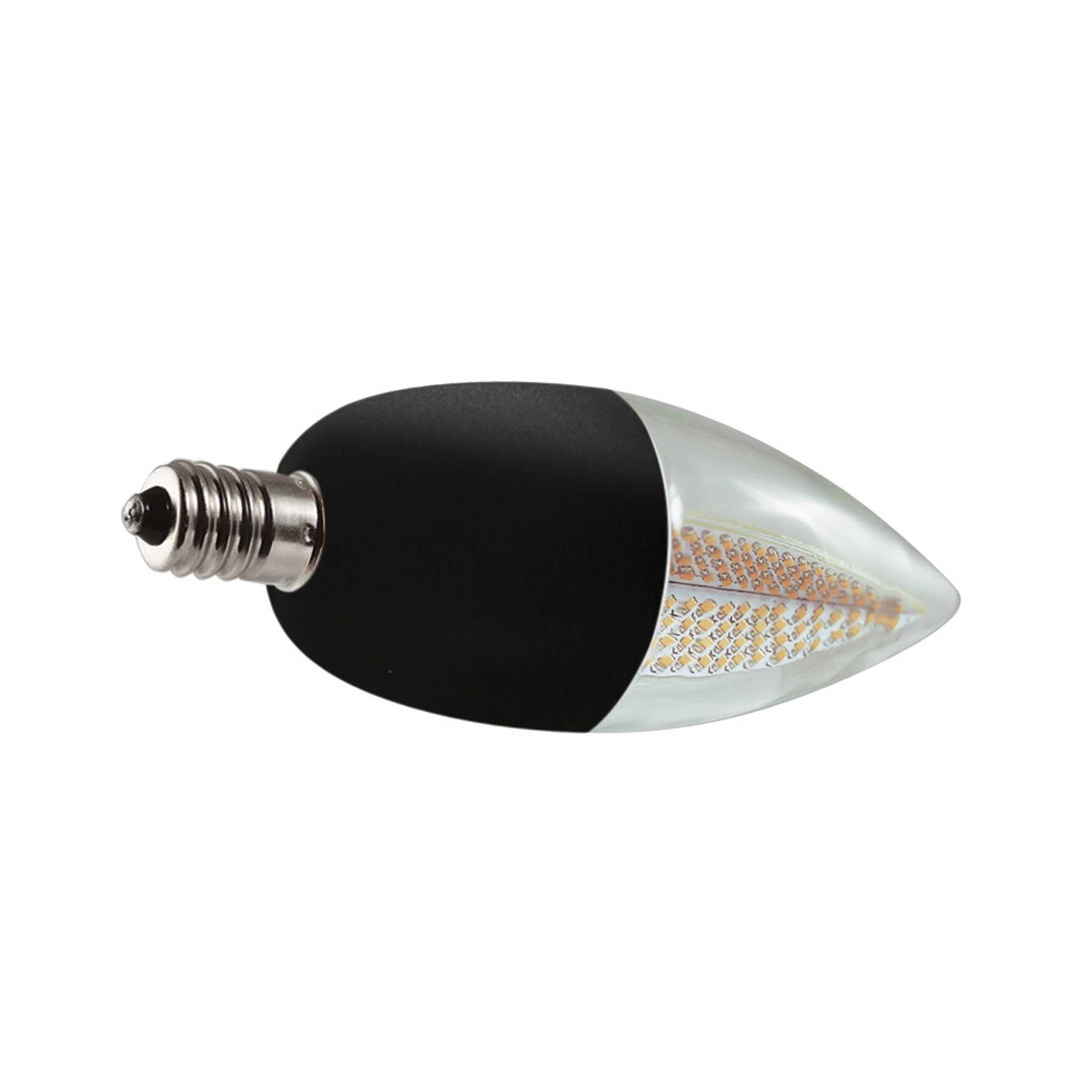 Candelabra Flame 1800K Flicker LED Light Bulb, Black Base
