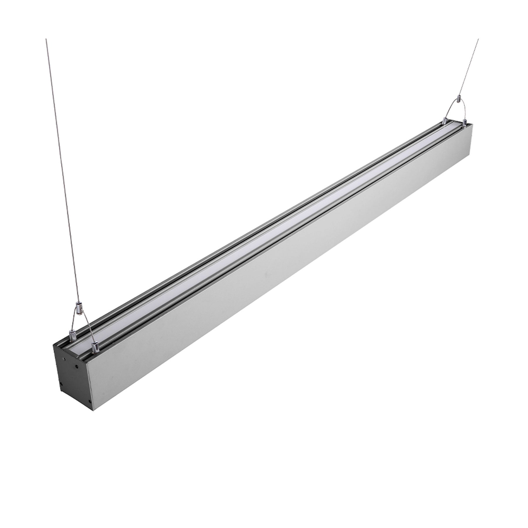Suspended Up & Down Dual CCT Selectable LED Linear Light Fixture, Silver